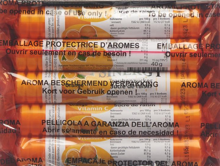 Nährwerte und Zutaten Sinergy Traubenzucker (15 Stk., 600 g)