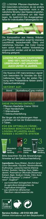 Actual product image Logona Herbal Hair Colour Cream (230 chestnut brown)