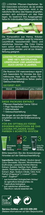 Image du produit Logona Crème colorante pour cheveux à base de plantes (230 marron brun châtain)