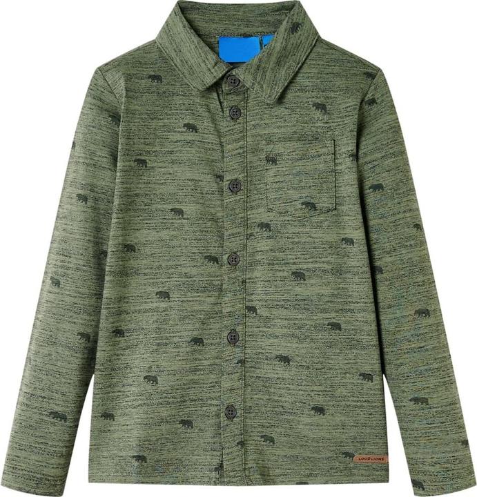 Produktbild VidaXL Kinderhemd Khaki Melange 140,Material: 80 % Baumwolle. 20 (140)