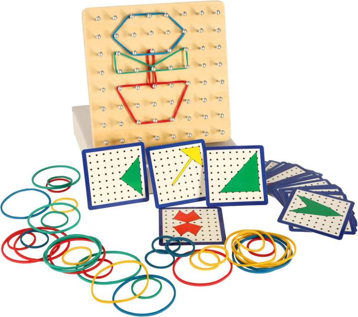 Actual product image Ikonka Geoboard geoplan wooden puzzle for creating shapes with rubber bands
