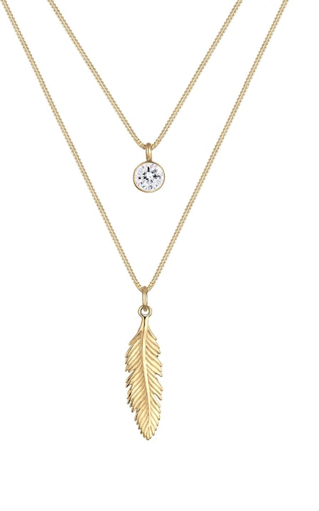 Elli Feder, Boho (925er Sterling Silber, Glaskristall, 45 - 55 cm)