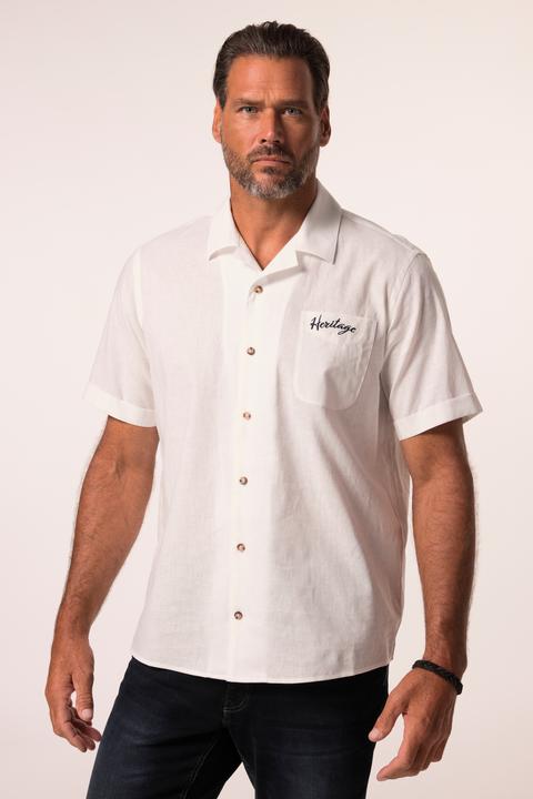 Immagine prodotto JP1880 Hemd, Halbarm, Leinenmix, Stick, Cuba-Kragen, Cuba Fit (4XL)