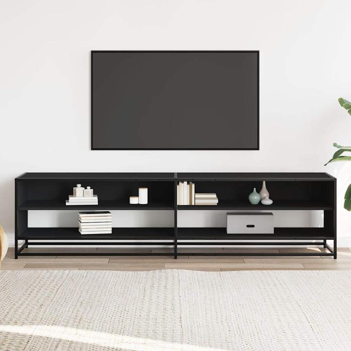Actual product image vidaXL TV cabinet Lowboard TV cabinet TV table black wood-based material (180.50 x 40 x 46 cm)