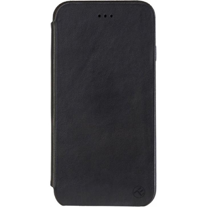 Tellur Book case Slim Genuine Leather for iPhone 7 Plus deep black (Apple iPhone 7 Plus), Smartphone Hülle, Schwarz