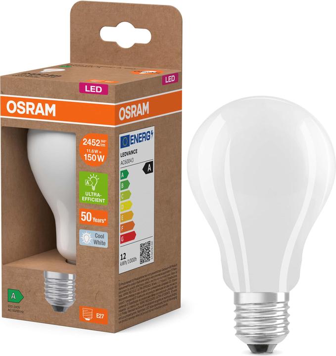 Produktbild Osram 4058075839205 LED EEK A - G E27 Glühlampenform 11.6 W 150 Neutralweiss O x (E27, 11.60 W, 2452 lm, 6 x, A)