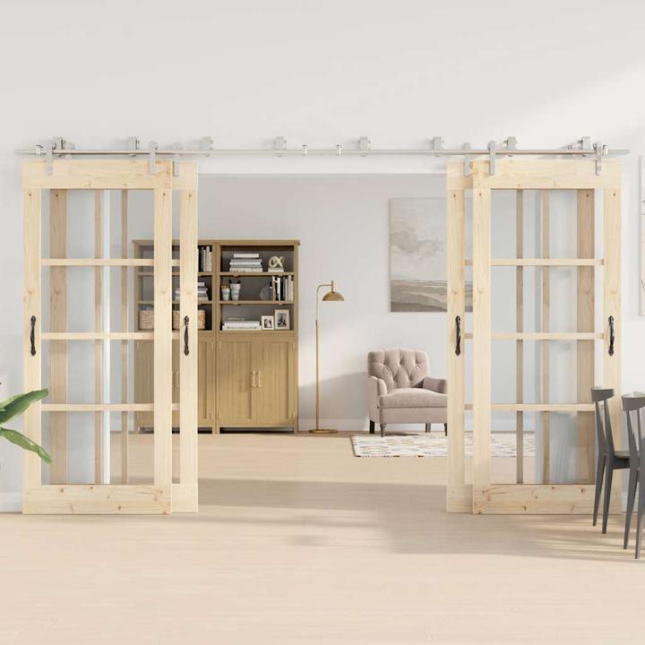 Produktbild vidaXL Schiebetür-Beschlagsatz 183 cm Edelstahl Silbern