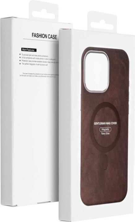Actual product image OEM Back panel cover GENTLEMAN MAG COVER Case compatible with MagSafe for IPHONE 15 brown (Apple iPhone 15)
