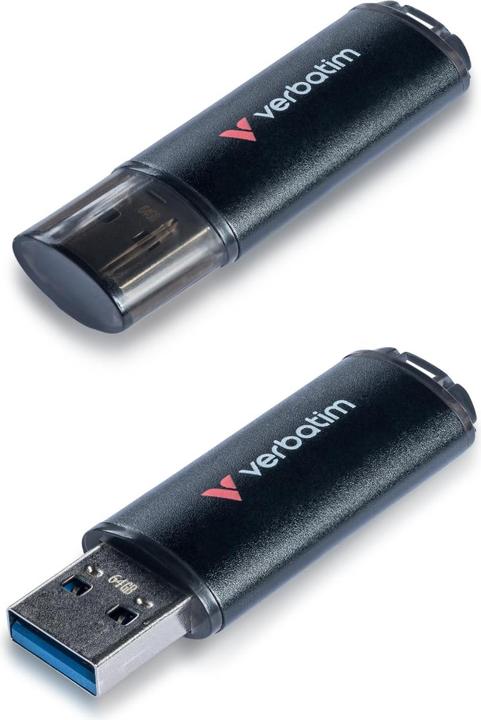 Image du produit Verbatim V200 Metal USB 3.2 64GB Aluminium, r/w 80/200MBs 30211 (64 Go, USB-A)