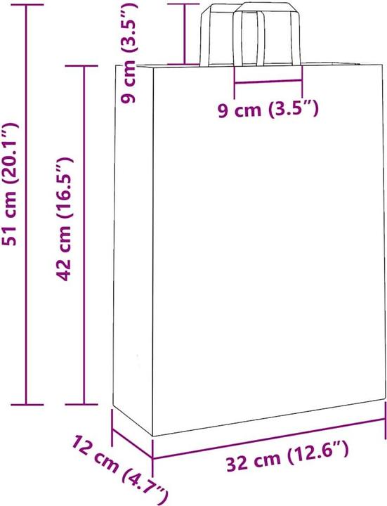 Image du produit vidaXL Papiertragetasche (50x)