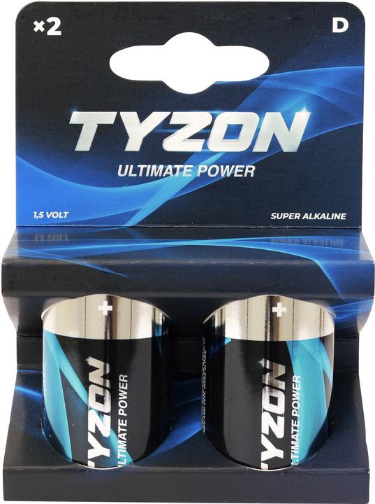 Tyzon D-Super-Alkaline 1.5 Volt-Batterie 2 Stück (2 Stk., D)