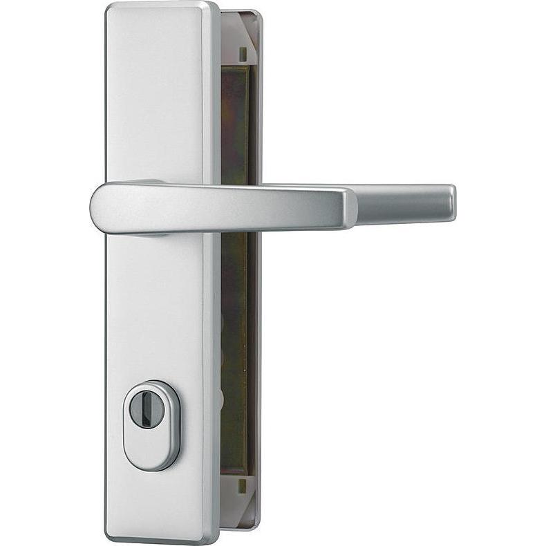 Abus, Türgriff + Fenstergriff, HLZS814 F1 EK Schutzbeschlag eckig, DG, alu. (Türgriff)