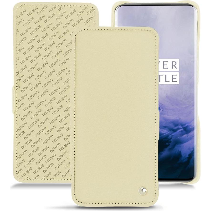 Noreve Lederschutzhülle horizontal (OnePlus 7 Pro), Smartphone Hülle, Beige