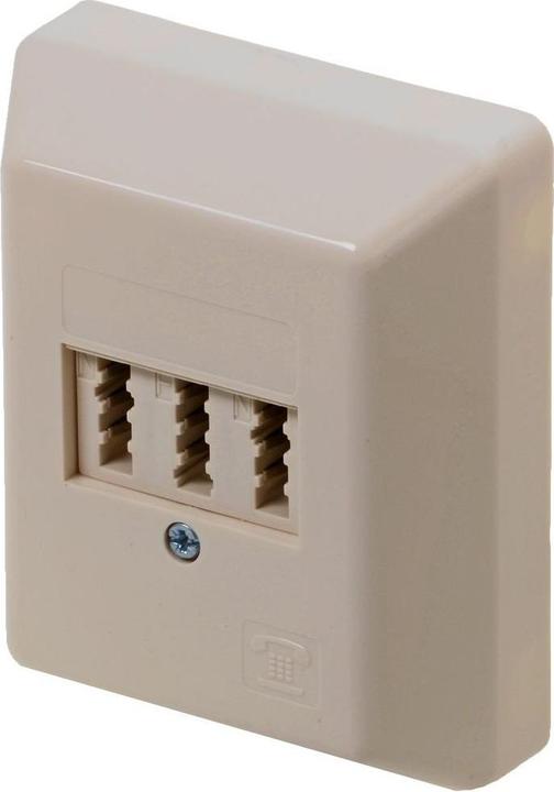 Image du produit Ze-Kom ZE Prise TAE 2x6/6 NF/F,AP blanc perle, bornes à visser