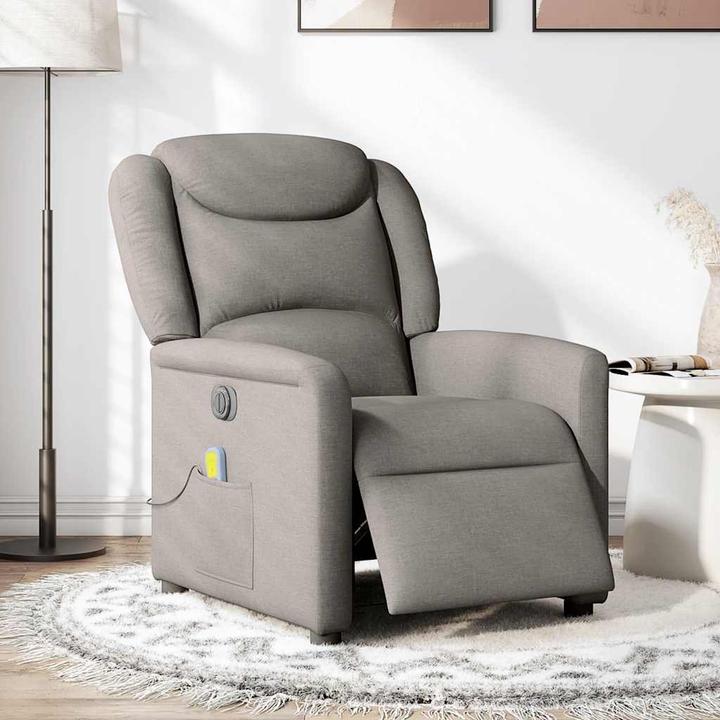 Immagine prodotto VidaXL Poltrona massaggiante elettrica in tessuto color tortora