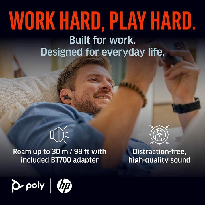 Actual product image Poly Voyager Free 60 + BT700 USB-C adapter + Basic charging case (Wireless, USB-C, Microsoft teams)