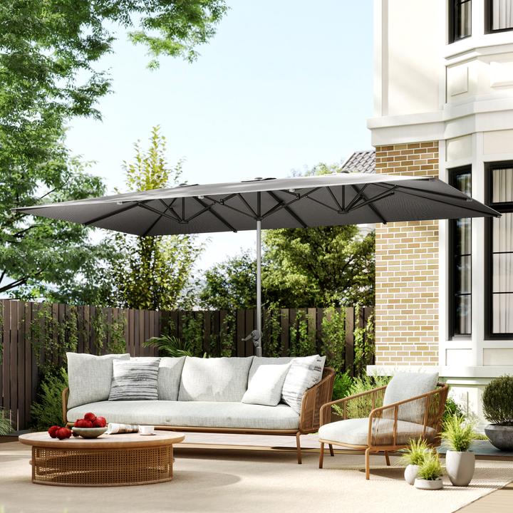 Image du produit Outsunny Doppelsonnenschirm Aluminium, Polyester Dunkelgrau (2.64 m)
