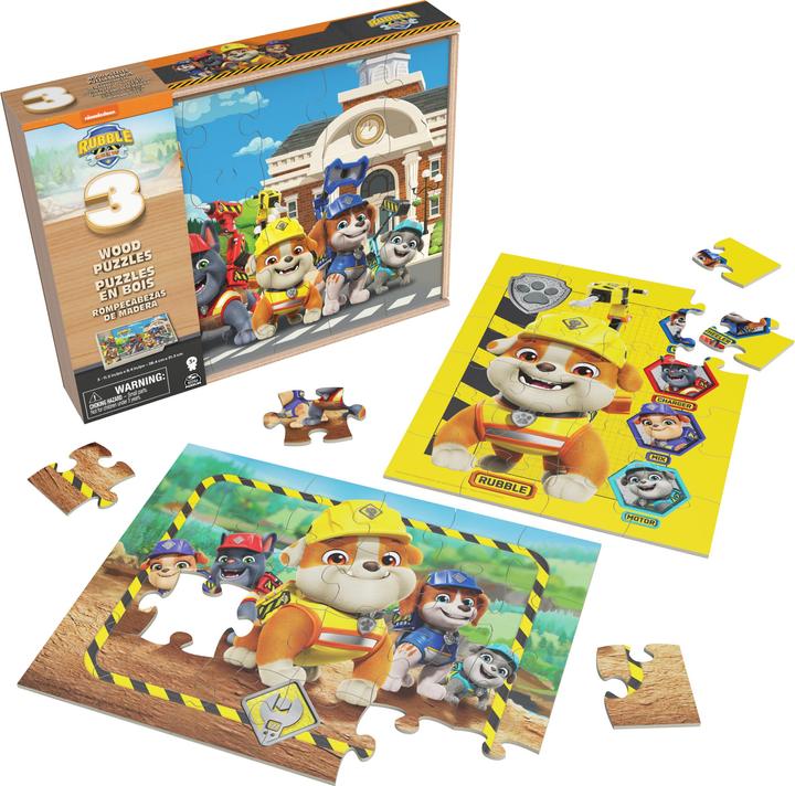 Actual product image Spin Master Wood Puzzles 3-Pack (24 pieces)