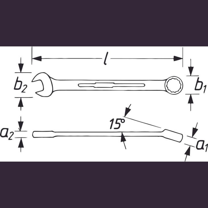 Actual product image HAZET Ring spanner, extra long, slim design 600LG-21  External double hexagonal traction spanner (21 mm)
