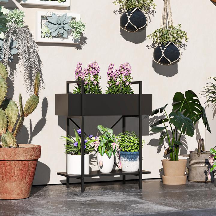 Produktbild Outsunny Pflanzenständer Metall Schwarz