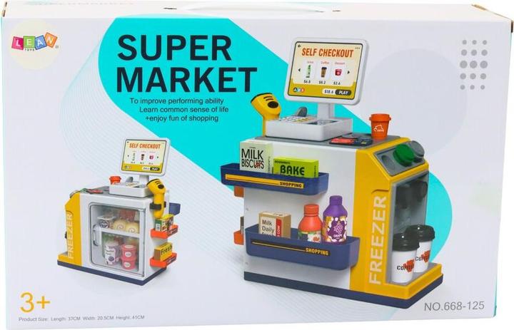 Lean Toys Supermarktkasse mit Licht- und Tonscanner