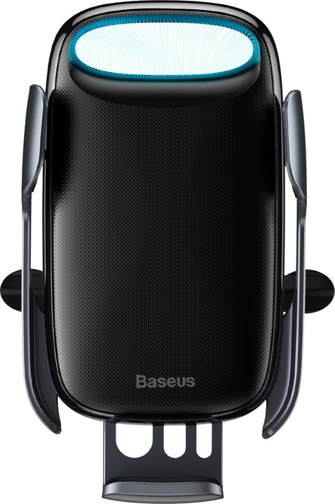Actual product image Baseus Milky Way gravity car mount with Qi 15W induction charger black
