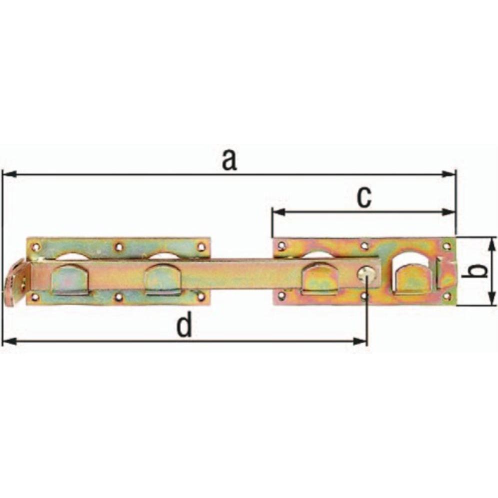 Thumbnail - GAH, Baubeschläge + Holzverbinder, Doppeltorüberwurf links / rechts verwendbar 423x70x180x333mm Loch-Ø5 mm 12 (1 Stk.)