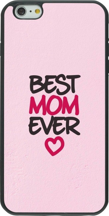 Produktbild PhoneLook Hülle Silikon schwarz Mom 2023 best Mom ever pink (Apple iPhone 6s Plus, Apple iPhone 6 Plus)