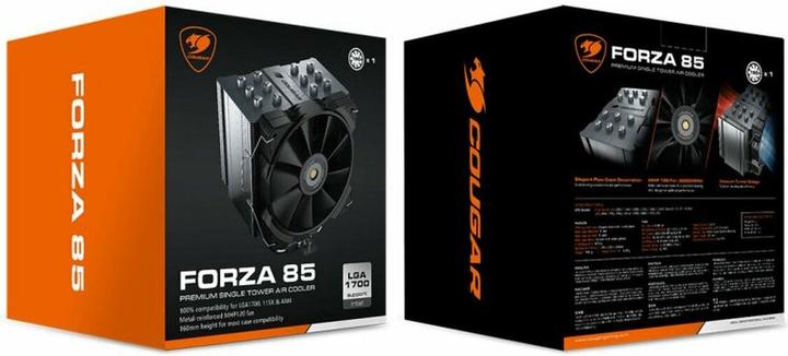 Immagine prodotto Cougar Chłodzenie CPU I Forza 85 I 3MFZA85.0001 I Raffreddamento ad aria I 85x135x160mm / (160 mm)