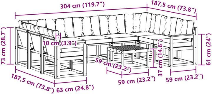 Produktbild vidaXL Gartenmöbel Set