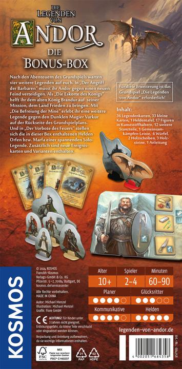 Produktbild Kosmos Die Legenden von Andor - Die Bonus-Box (Deutsch)