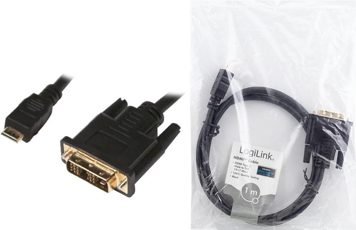 Image du produit LogiLink mini HDMI (Typ C) — DVI (1 m, HDMI, DVI)