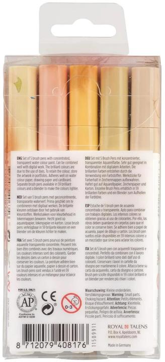 Image du produit Talens Set de stylos pinceaux (Multicolore, 5 x)