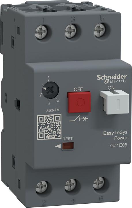 Actual product image No Name Schneider electric motor circuit-breaker GZ1E Pushbutton actuator I=0 63-1A Box terminals GZ1E05