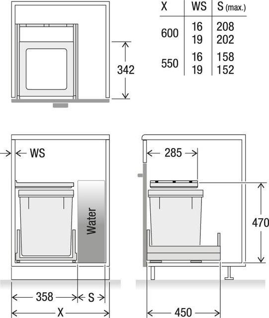 Produktbild Müllex Abfall-Auszugsystem X-LINE X40 L35 Pro Water (35 l)