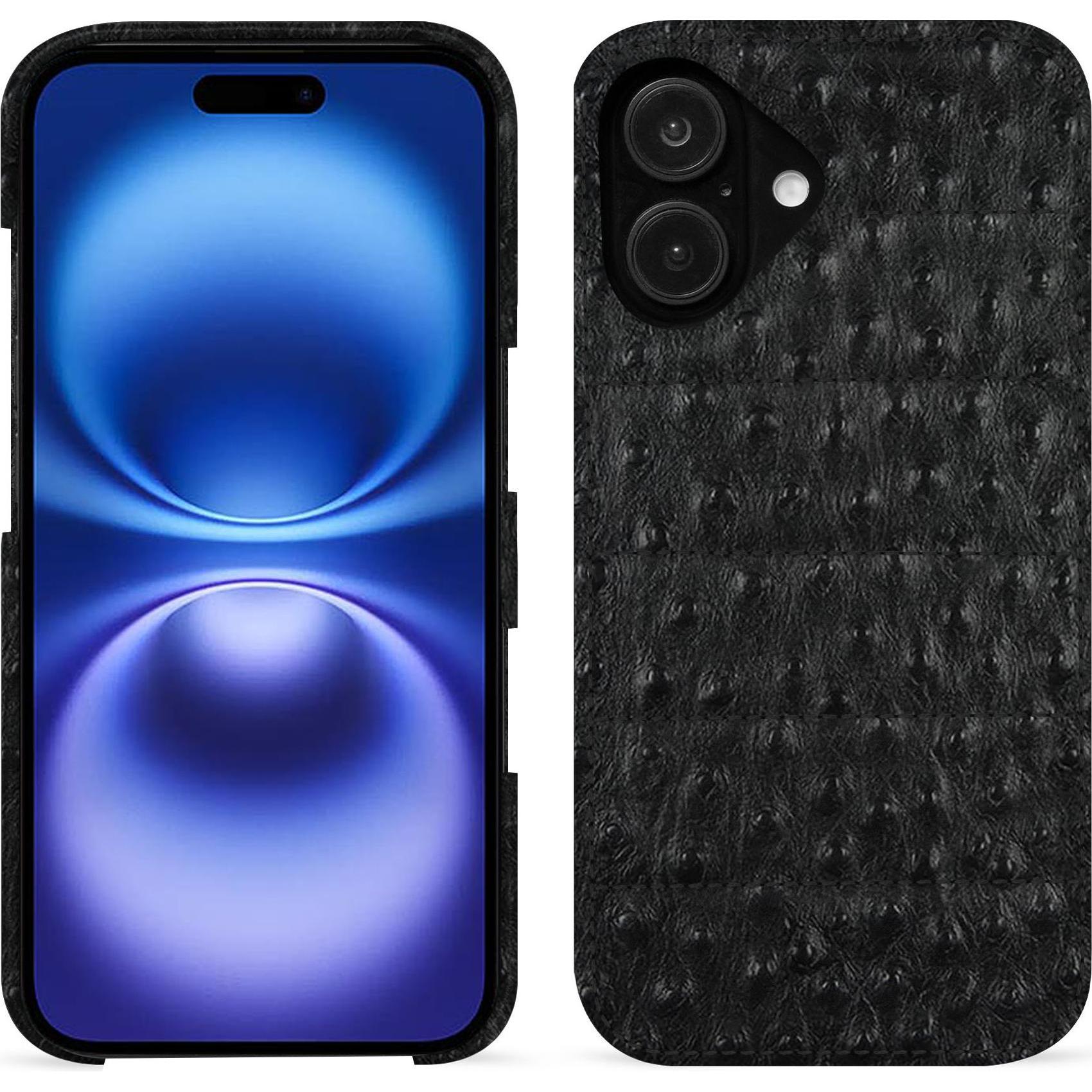 Noreve Lederschutzhülle (Apple iPhone 16), Smartphone Hülle, Schwarz