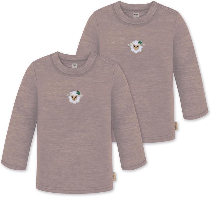 Normani 2er Pack Baby Merino Longsleeve „Taupo" - 9465