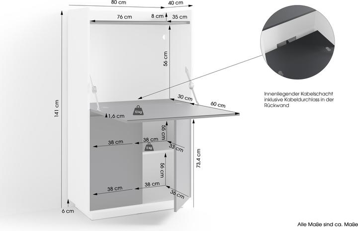 Image du produit ByLiving Hannes (80 x 40 x 141 cm)