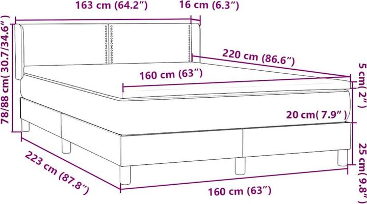 Produktbild vidaXL Boxspringbett (160 x 220 cm)