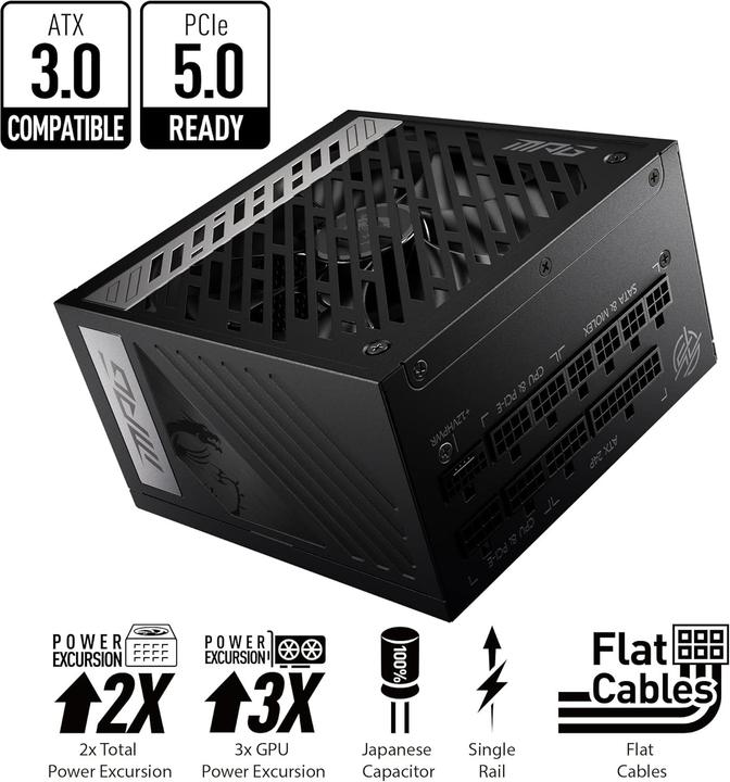 Actual product image MSI MPG A1000G PCIE5 (1000 W)
