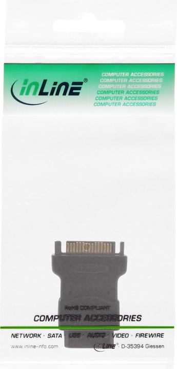 Produktbild InLine 4-Pol Molex Stromadapter an SATA-Strom (15 pin S-ATA, 4 pin Molex)