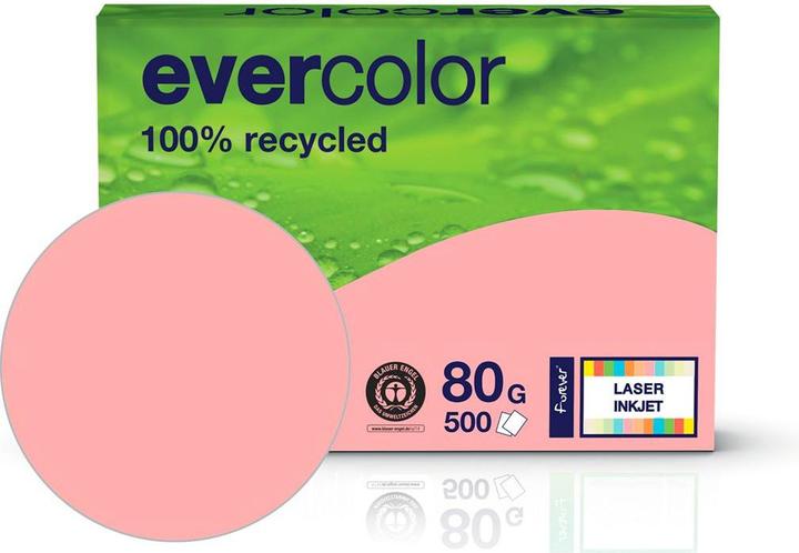 Produktbild Clairefontaine Recyclingpapier Evercolor rosa DIN A4 80 g/qm 500 Blatt (80 g/m², 500 x, A4)