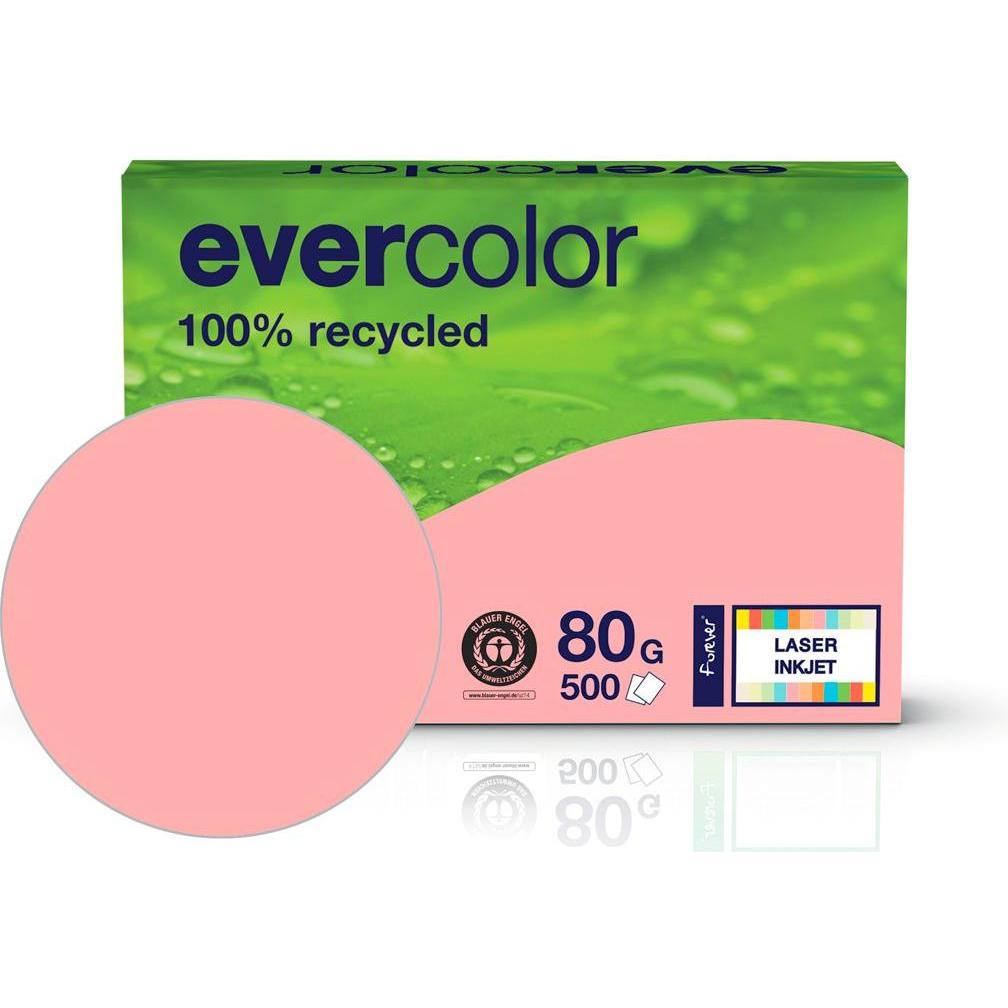 Thumbnail - Clairefontaine, Kopierpapier, Recyclingpapier Evercolor rosa DIN A4 80 g/qm 500 Blatt (80 g/m², 500 x, A4)
