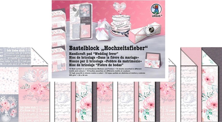 Produktbild Ursus Designpapier Bastelblock Hochzeit (18 x)