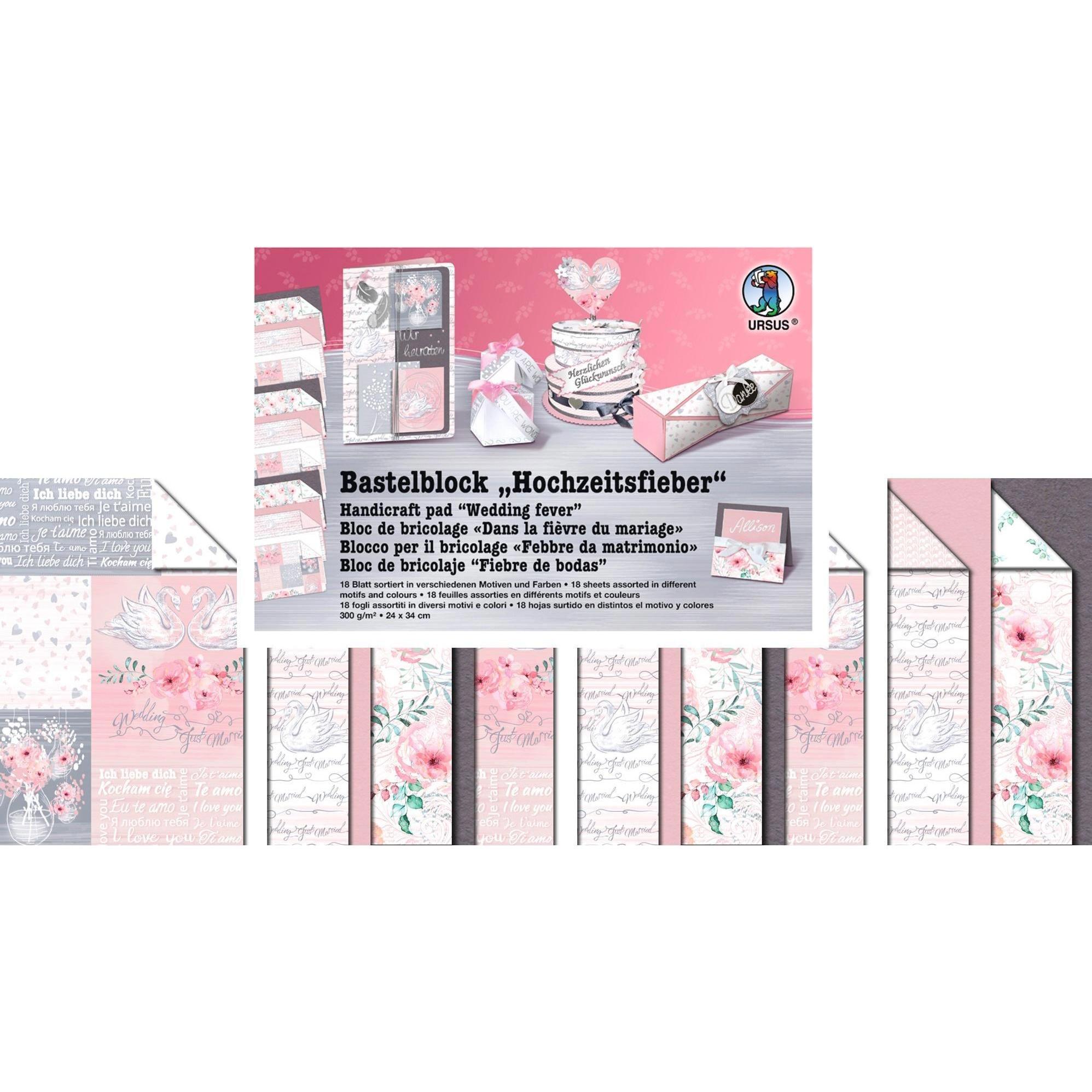 Thumbnail - Ursus, Bastelpapier, Designpapier Bastelblock Hochzeit (18 x)