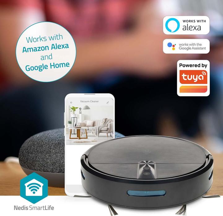 Produktbild Nedis SmartLife Roboter-Staubsauger | Random | Wi-Fi | Kapazität Auffangbehälter: 0.6 l | Automatisc (2000 Pa, Wischtuch)