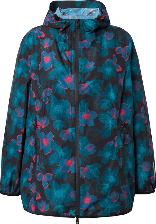 Actual product image Ulla Popken Neon Floral Print Packable Rain Jacket (46, 48)