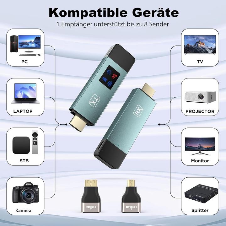 Produktbild Braidol Drahtloser HDMI-Sender und Empfänger (30 m, HDCP)