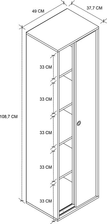 Image du produit VCM Büroschrank Aktenschrank Ulas 5fach (49 x 38 x 168 cm)