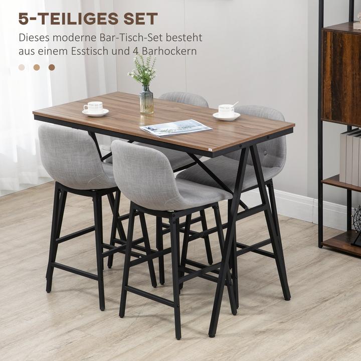 Image du produit Homcom Ensemble de table de bar avec repose-pieds (120 x 60 x 91 cm)